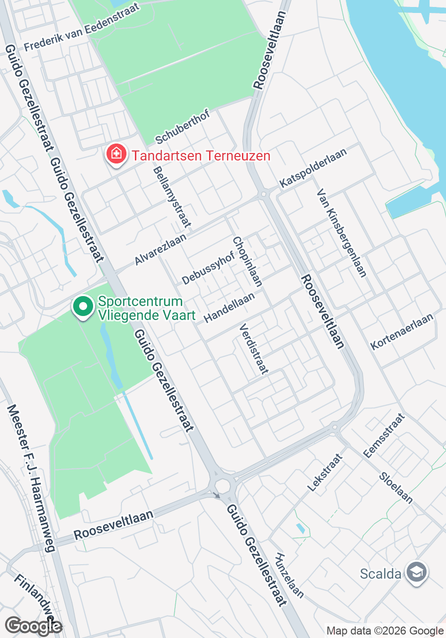 Gezicht op Dorcas Winkel in Terneuzen, met winkelpand en omgeving op de kaart.