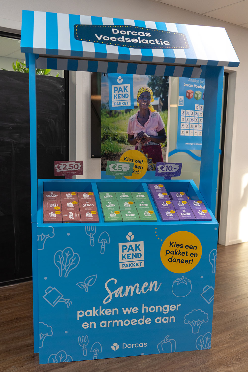 Voedselpakket als initiatief van Dorcas voor het samen bestrijden van honger en armoede in ontwikkelingslanden.