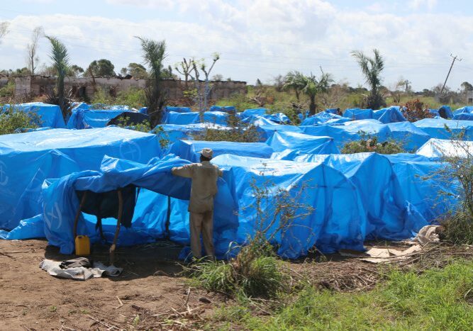 Mozambique tentenkamp idai cycloon orkaan
